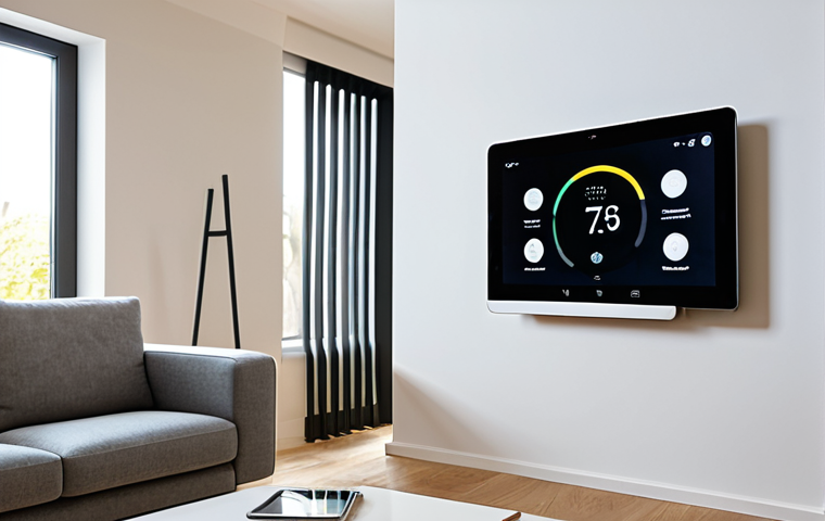 **

"A modern living room featuring a Nest thermostat on the wall. The room is stylishly decorated with contemporary furniture and warm lighting. A person is interacting with a smart home device, adjusting settings on a tablet. Focus on the clean lines and user-friendly design of the smart home technology. fully clothed, safe for work, appropriate content, perfect anatomy, correct proportions, professional photography, high quality, well-formed hands, proper finger count, natural body proportions, professional, modest"

**